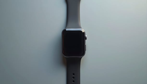 Smartwatch Branding Layout On Matte Gray Surface photo
