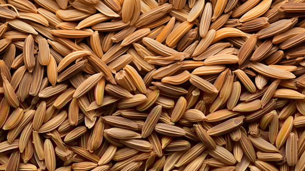 Pile of fennel seeds, close-up view photo