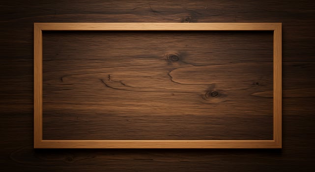 Wooden frame on the wall photo
