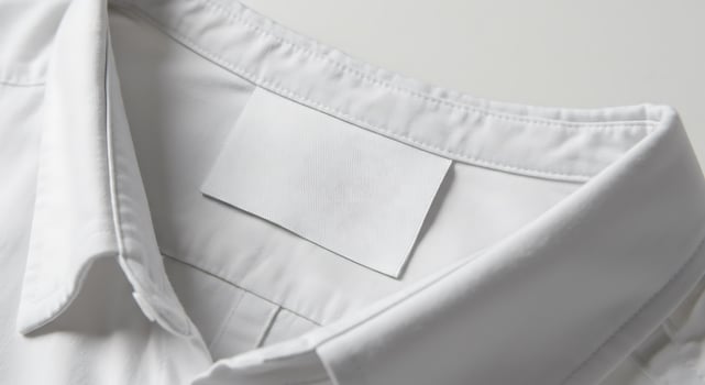 A white shirt with a label on it photo