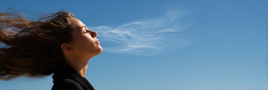 Meditation Session in Nature With Flowing Air and a Clear Mind Under a Bright Blue Sky photo
