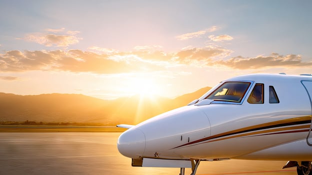A small airplane on the runway photo
