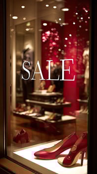 A window display of shoes photo