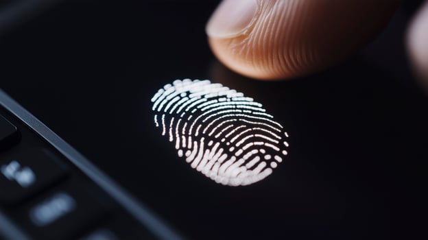 Fingerprint on a laptop screen photo