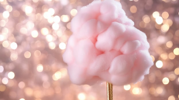 Fluffy pink cotton candy glowing with festive fairground nostalgia photo
