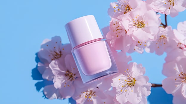 Soft pastel nail lacquer seamlessly paired with gentle makeup hues photo