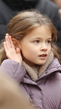 A young girl with brown hair photo