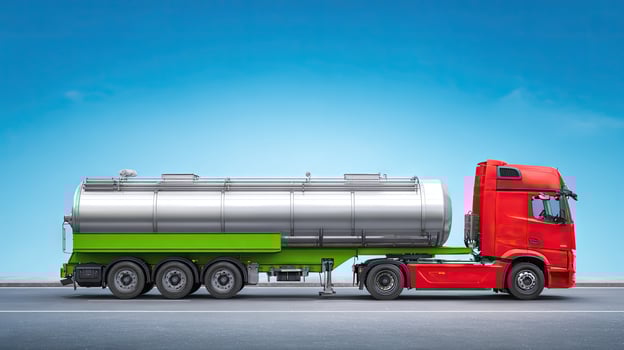 A large tanker truck on a road photo