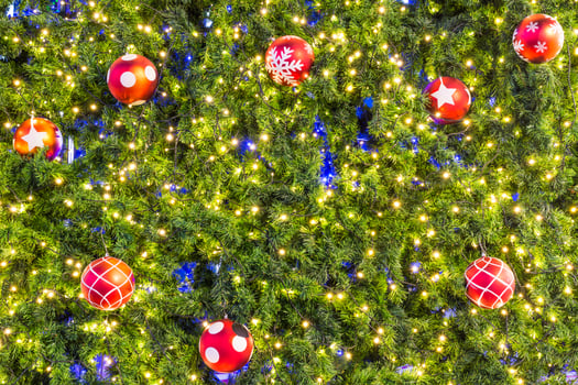 Christmas tree with christmas balls and ornaments photo
