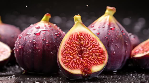 Ripe figs with detailed texture and vibrant color. photo