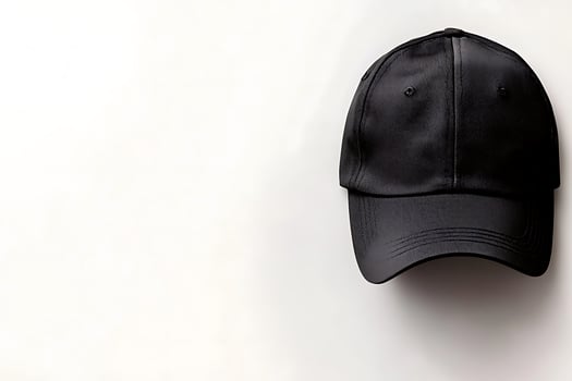 Blank Black Baseball Cap Mockup on White Background. Perfect for Branding and Design. photo