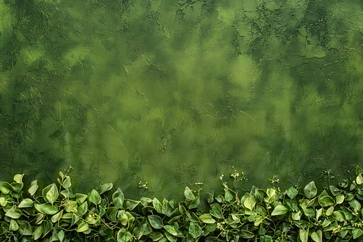 Lush Green Foliage Border on a Textured Green Background Perfect for Nature-themed Designs. photo