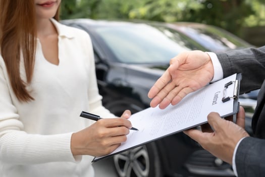 lease, rental car, sell, buy. Sign contract for new Car. Sales, loan credit financial, rent vehicle, insurance, renting, Seller, dealer, installment, car care business photo