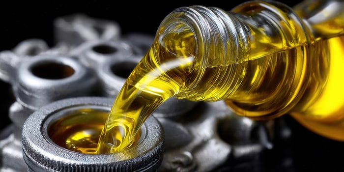 Oil being poured into an engine component, essential for lubrication and maintenance. photo