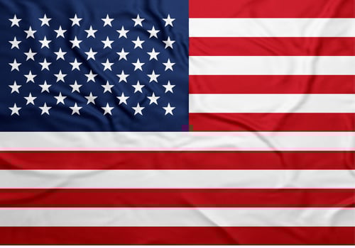 American flag waving a symbol of freedom stars and on transparent background photo