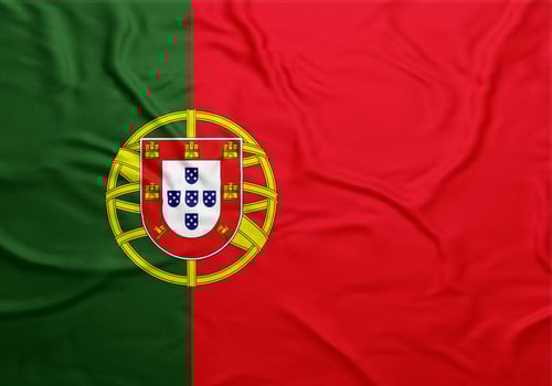 Waving Flag of Portugal a symbol of national pride and on transparent background photo