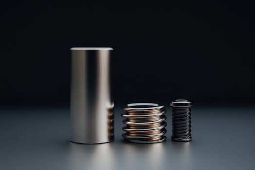 Metal components arranged on a surface showcasing modern engineering design and manufacturing techniques photo