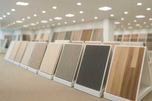 Diverse Flooring Samples Display in Modern Showroom with Bright Lighting and Contemporary Design for Interior Selection and Inspiration photo