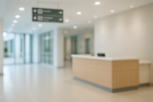 Modern Hospital Lobby Reception Area With Minimalist Design And Bright Lighting For Healthcare Environments And Professional Ambience photo