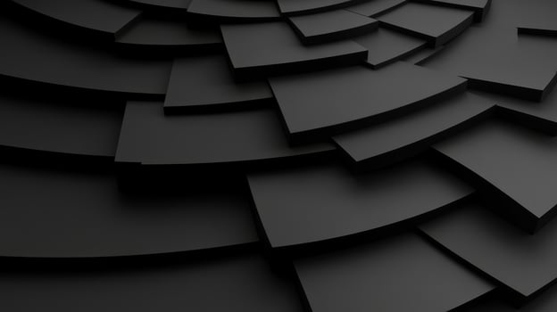 Black layered abstract pattern showcasing geometric shapes and textures in a modern design photo