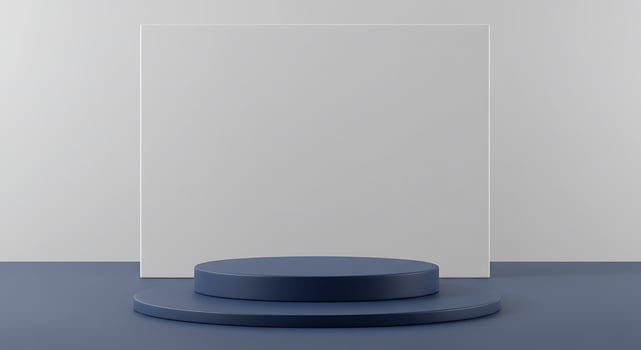 Navy Blue 3D Rendered Product Display Platform photo