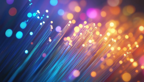 High Speed Communication. Utilizing Fiber Optic Cables For Data Transmission, A Technology Revolutionizing Information Transfer With Optical Fibers photo