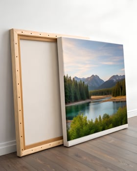 Serene Mountain Lake Landscape Canvas Print photo