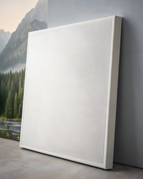 White Abstract Textured Canvas Art Modern Minimalist Gray Geometric Pattern photo