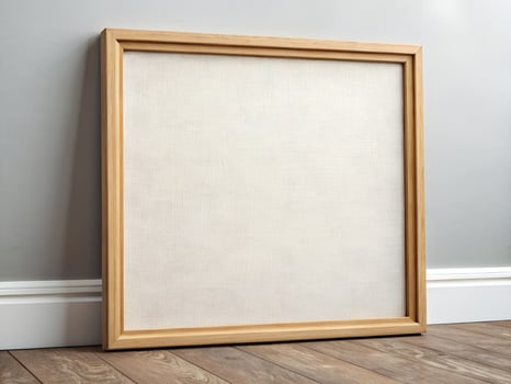 Abstract Textured Art Print in Light Brown Wooden Frame photo