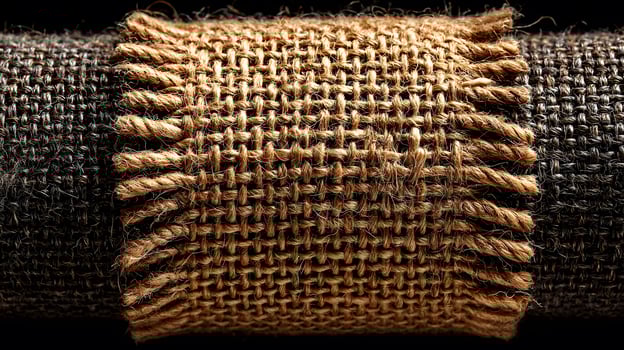 Close up of a black and brown jute rope photo