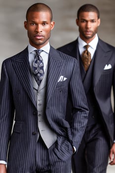 Two men in suits standing next to each other photo