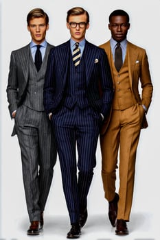 Three men in suits are standing together photo
