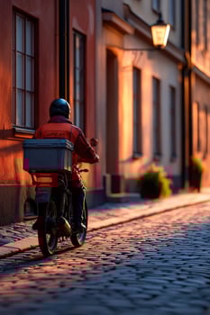 A man on a motorcycle photo