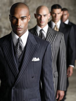 A group of men in suits standing in a row photo