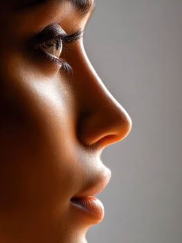 A woman's face with long eyelashes photo