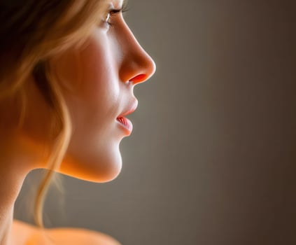 A woman with long hair and a beautiful face photo