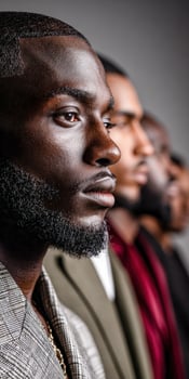 A group of men with beards standing in a row photo