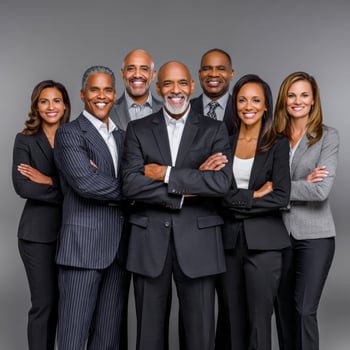 Group of diverse business people standing with arms crossed photo