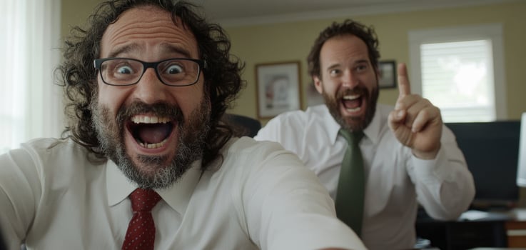 Two men in an office photo