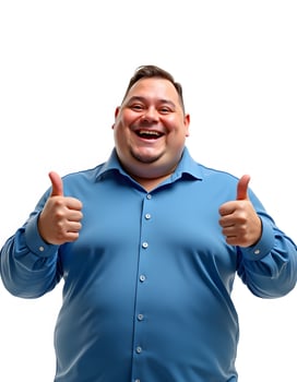 Plus-size man smiling confidently photo