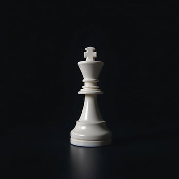Isolated Chess King Piece on Dark Background Showing Strategy photo