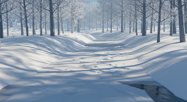 Winter forest 3d illustration photo