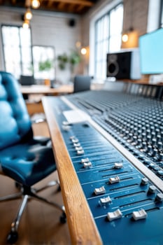 A modern recording equipment factory displaying innovative designs and bright branding options photo