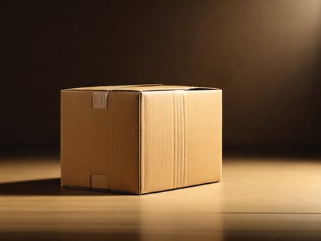 A brown cardboard box sitting on a table photo