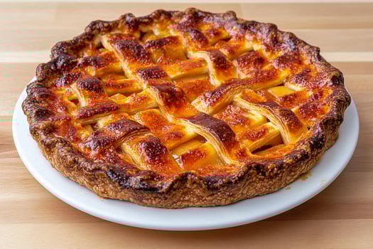 A pie on a plate photo