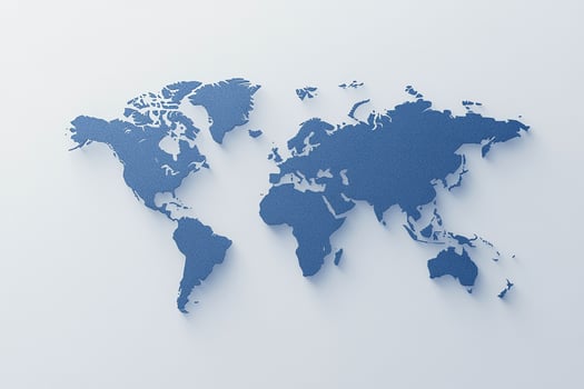 3d world map on white background photo