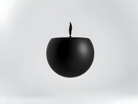 Abstract Black Sphere with Flame Minimalist Design Element photo