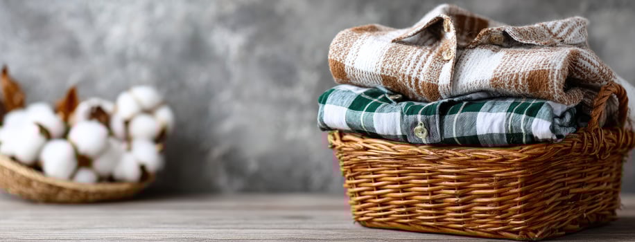 A basket with cotton and a shirt photo