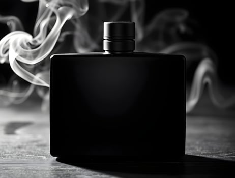Mysterious Black Perfume Bottle A Fragrance Enigma photo