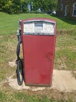 Old Red Gas Pump in Miller, Missouri, A Historic Town Along Route 66 photo